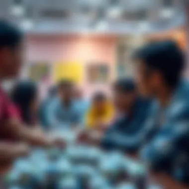 Community Engagement in Lottery Strategy Discussions A conceptual image of a community gathering discussing lottery strategies.