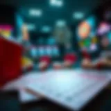 A visual representation of lottery tickets and gaming materials