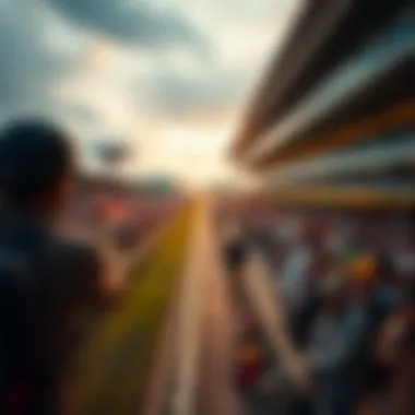 The Thrill of the Race A vibrant racetrack filled with enthusiastic spectators