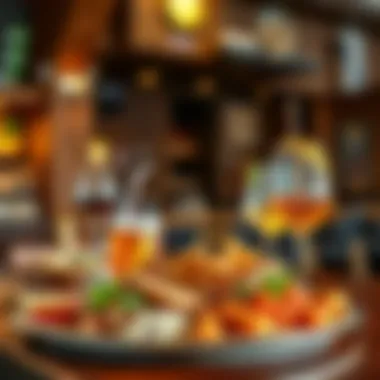 Delicious food and drinks served at the bar