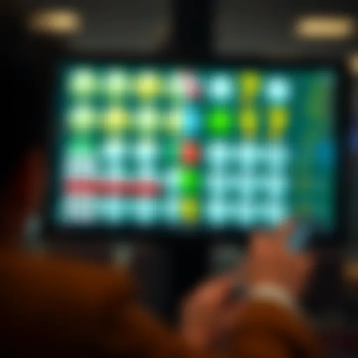 A variety of lottery ticket options displayed on a screen